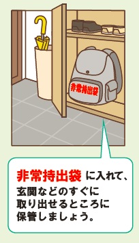非常持出袋のイラスト