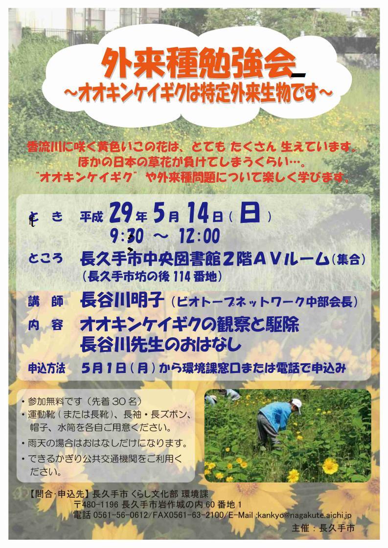 外来種勉強会のチラシ