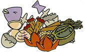 魚の骨や卵のからなど生ごみのイラスト