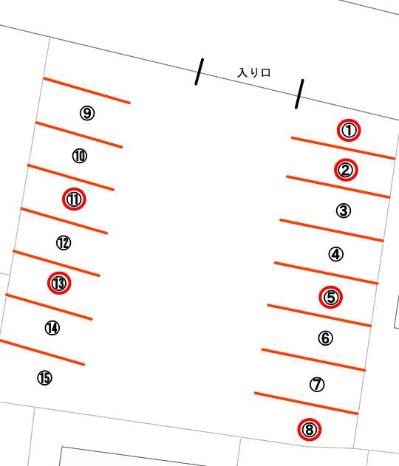 駐車場内図(1,2,5,8,11,13)