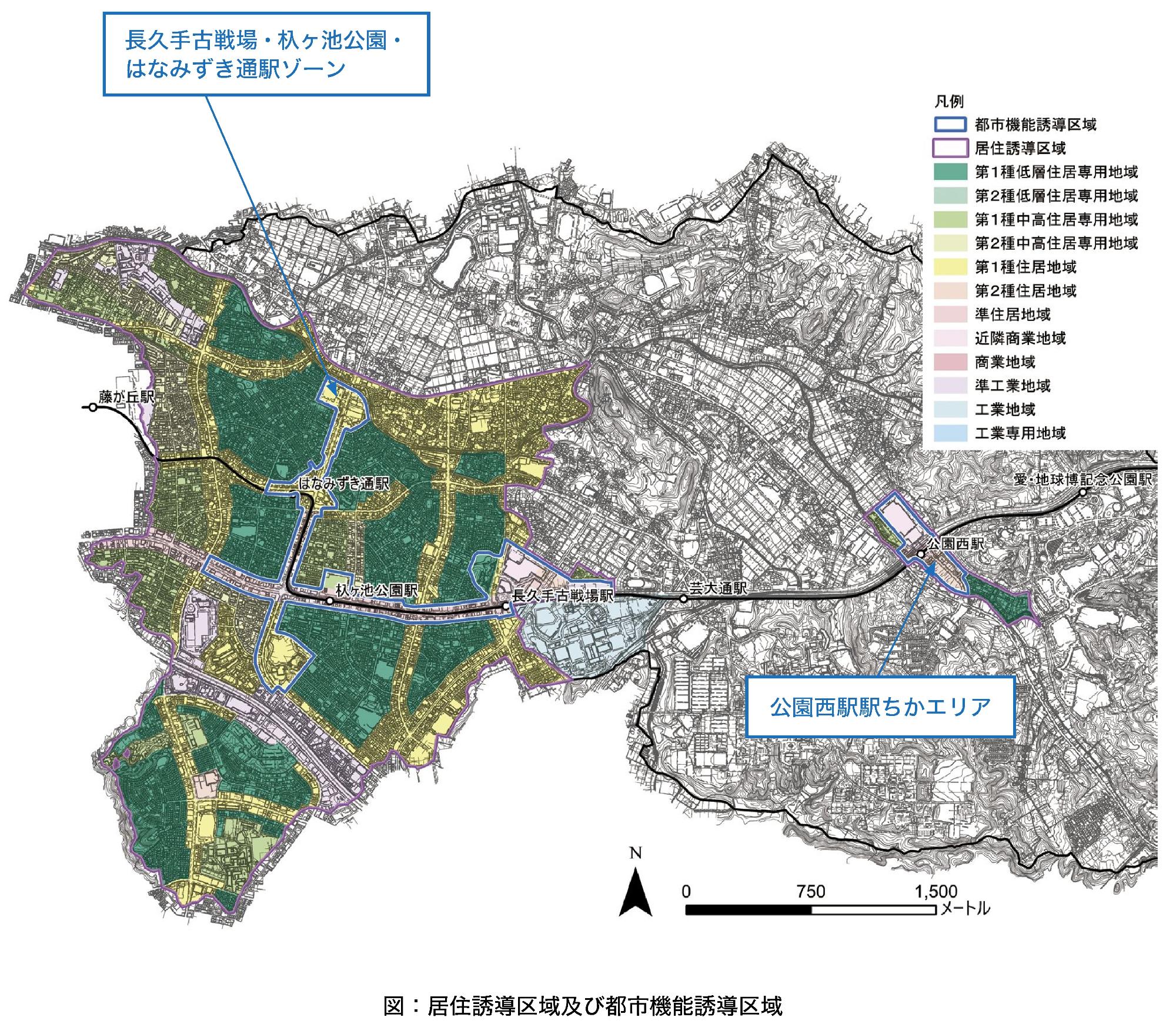 図:居住誘導区域及び都市機能誘導区域