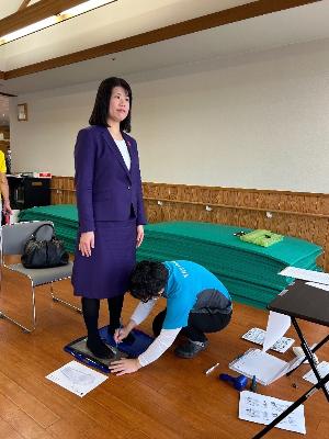 いきいきライフフェスティバル長久手で測定していただいている際の写真