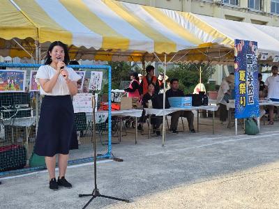 西小学校区の夏祭りに参加しました。