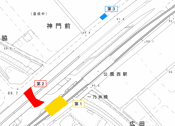 公園西駅の地図