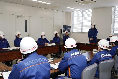 災害対策本部員等訓練をしている際の写真